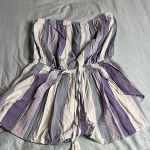 Striped Strapless Romper
